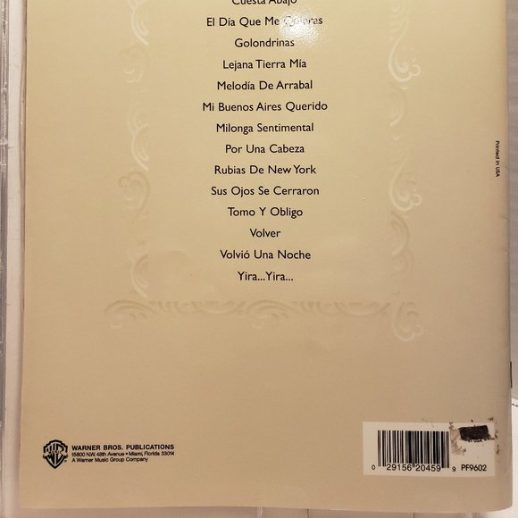 LOS MEJORES TANGOS DE CARLOS GARDEL - 1996 WARNER BROS PUBLICATIONS - PF9602 - Picture 4 of 10